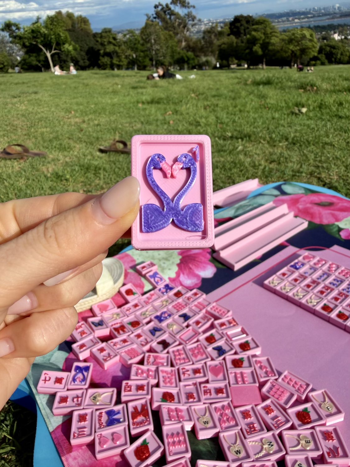 Travel Mahjong Tiles - Flamingo