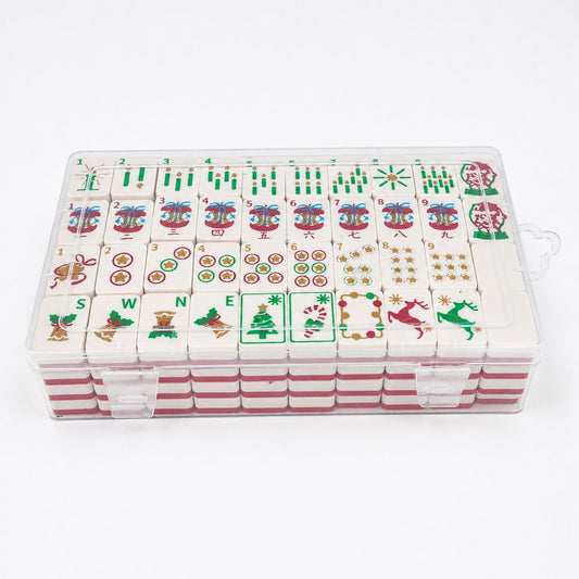 Christmas American Mahjong Set, 160 Tiles with Storage Case
