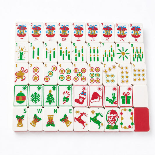 Christmas American Mahjong Set, 160 Tiles with Storage Case